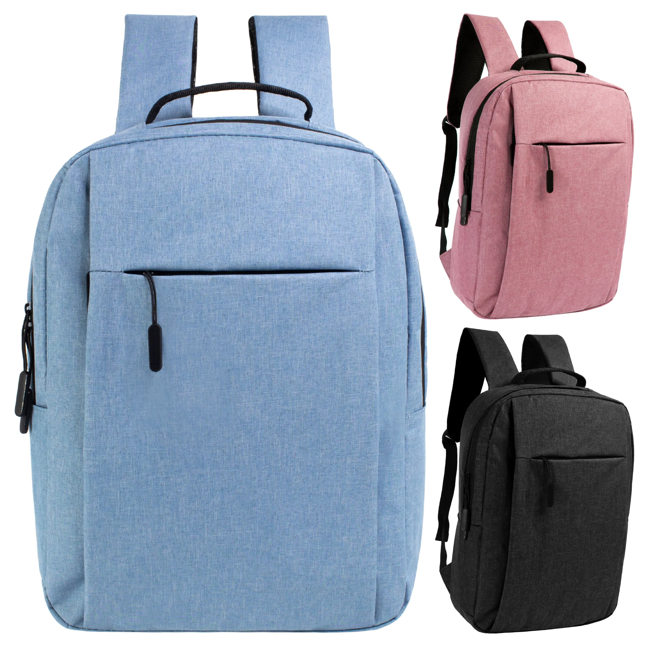 16" Wholesale Premium Backpacks in 3 Assorted Colors - Wholesale Bookbags Case of 24