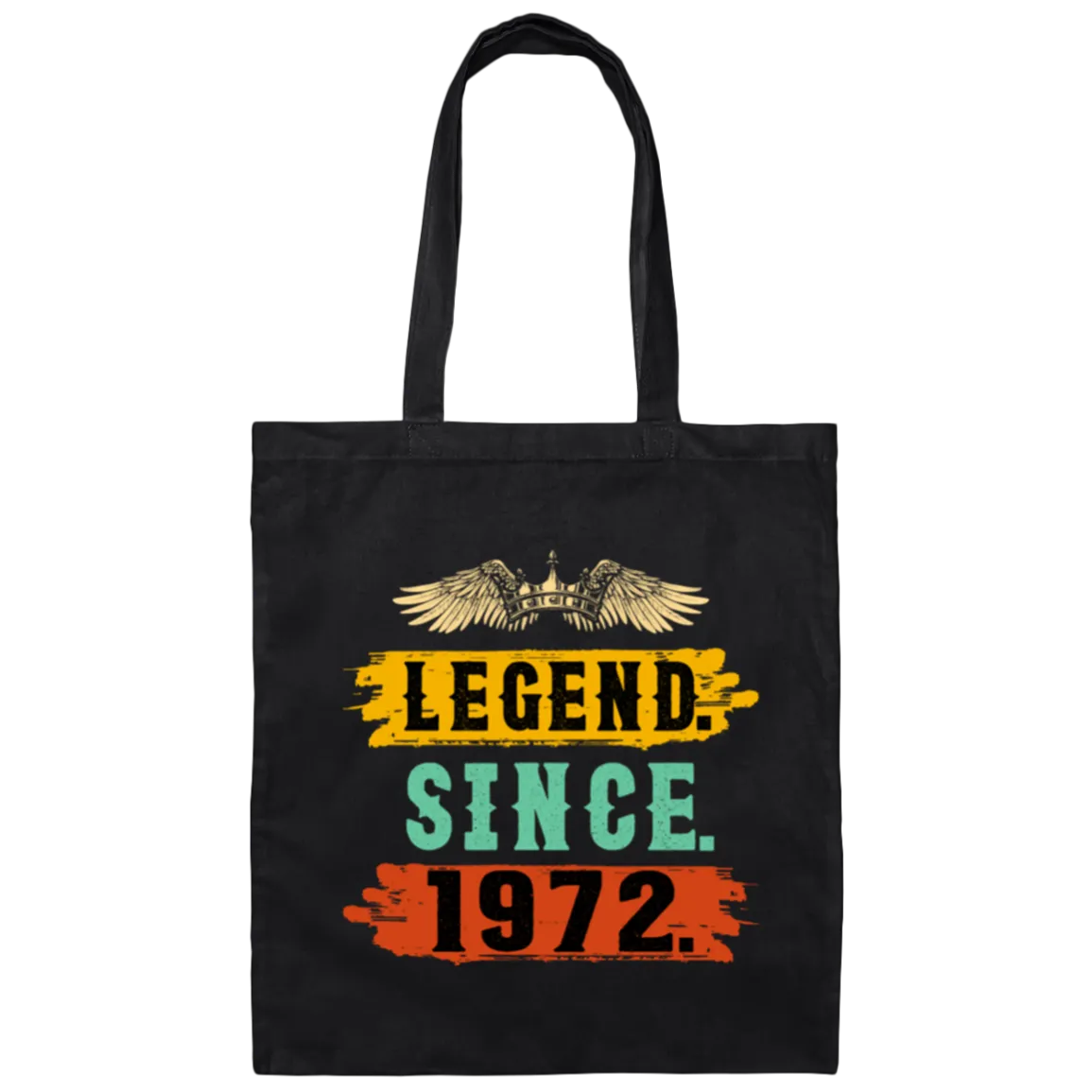 1972 Birthday, Retro Legend Since 1972 Canvas Tote Bag