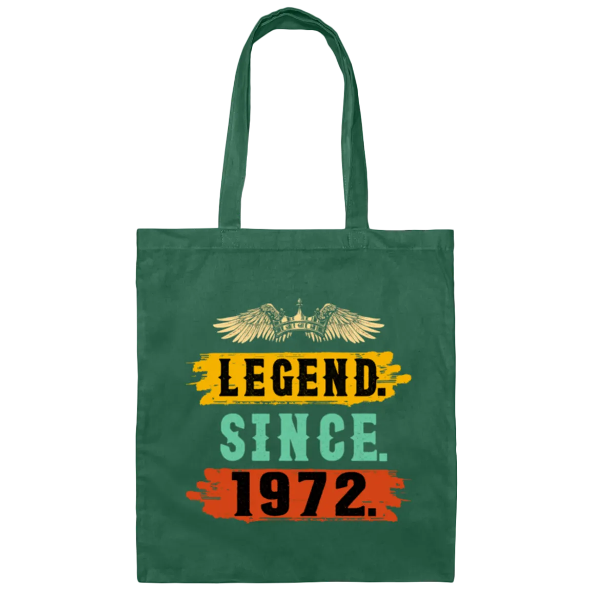 1972 Birthday, Retro Legend Since 1972 Canvas Tote Bag