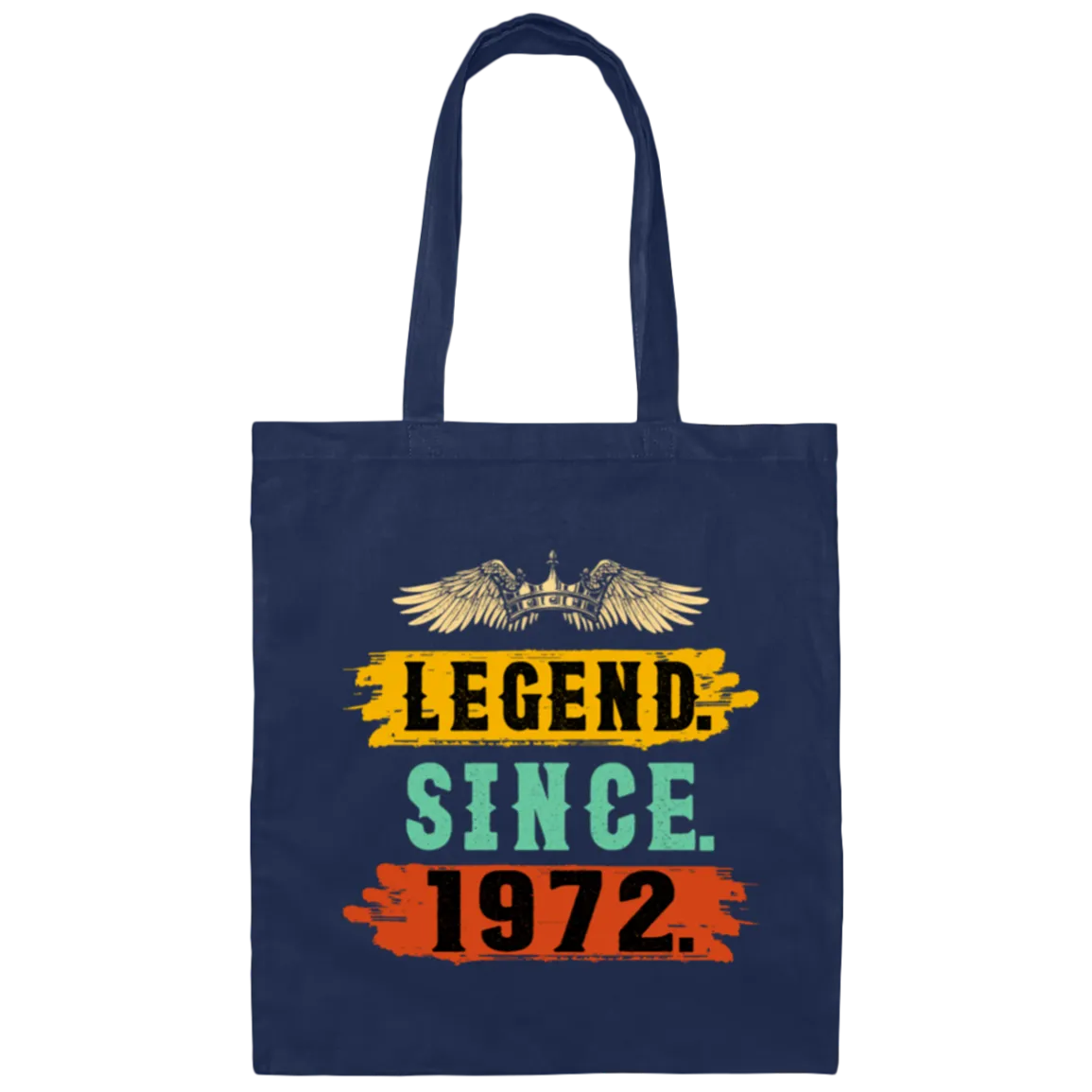 1972 Birthday, Retro Legend Since 1972 Canvas Tote Bag