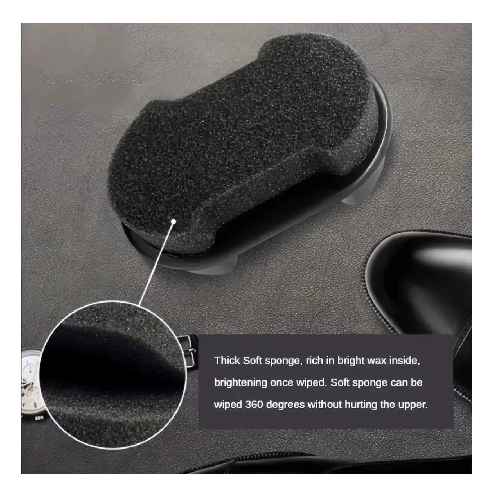 1pc Sponge Shoe Polishing Colorless Shoe Brush, Shoe Polishing Without Damaging Leather Shoes