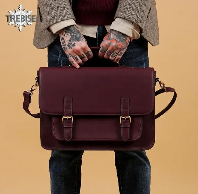 2020 New Women British Leather Handbag Business Briefcase Men