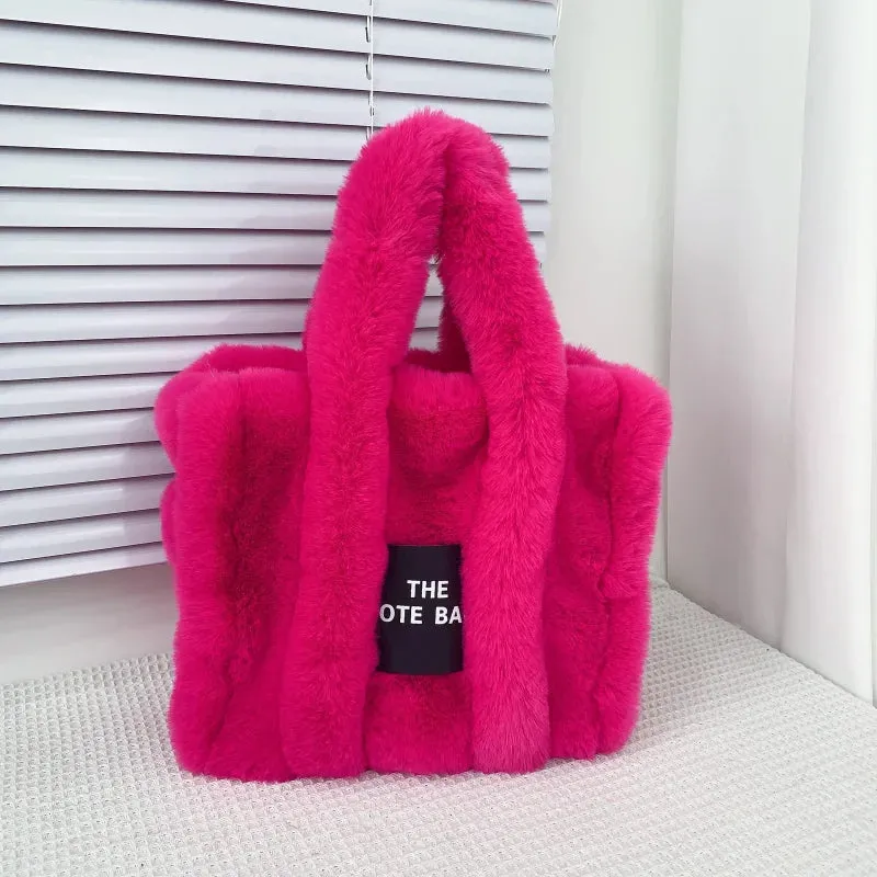 2024 Fluffy Faux Fur Tote Bag – Soft, Stylish, and Party-Ready!