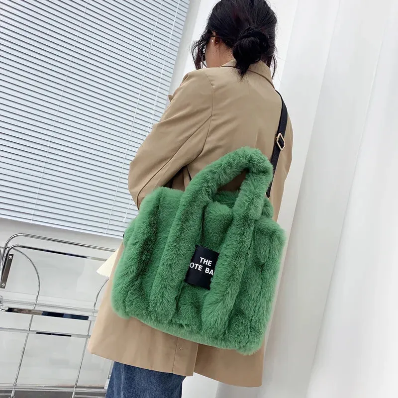 2024 Fluffy Faux Fur Tote Bag – Soft, Stylish, and Party-Ready!