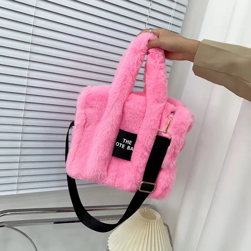 2024 Fluffy Faux Fur Tote Bag – Soft, Stylish, and Party-Ready!