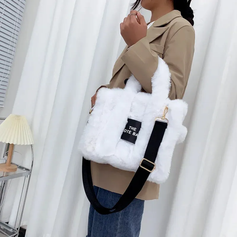 2024 Fluffy Faux Fur Tote Bag – Soft, Stylish, and Party-Ready!