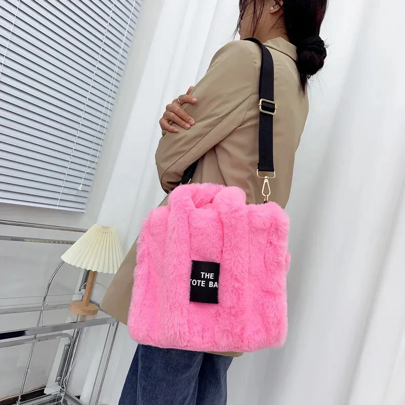 2024 Fluffy Faux Fur Tote Bag – Soft, Stylish, and Party-Ready!