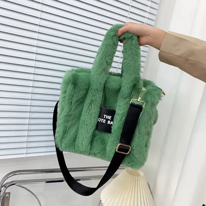 2024 Fluffy Faux Fur Tote Bag – Soft, Stylish, and Party-Ready!