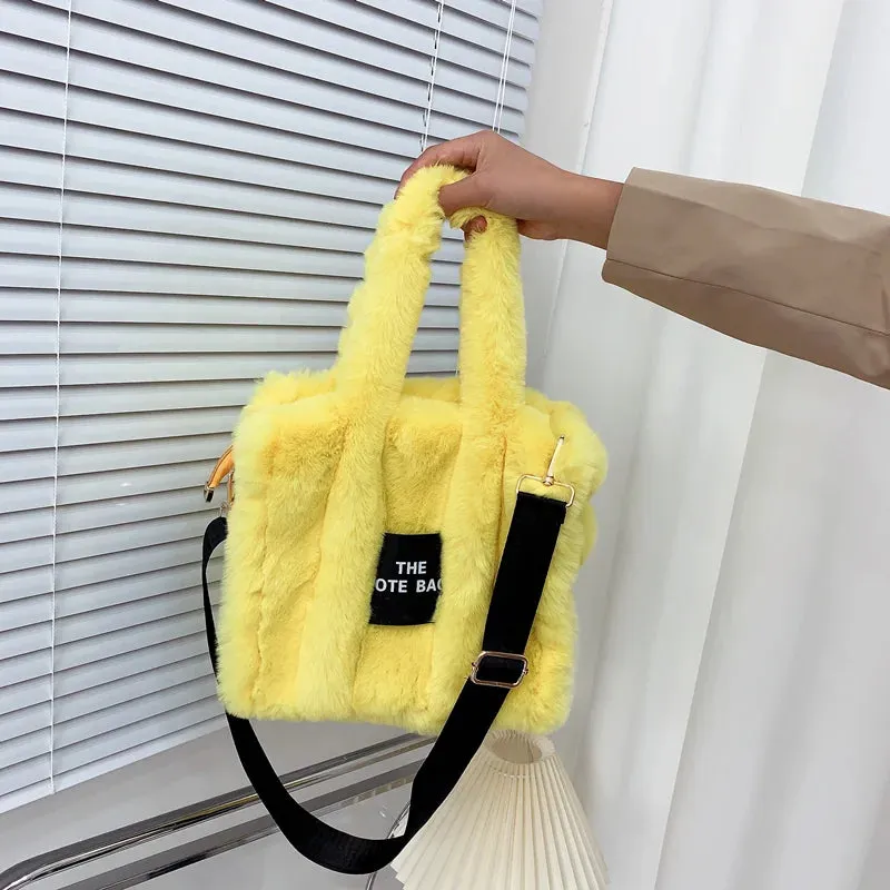 2024 Fluffy Faux Fur Tote Bag – Soft, Stylish, and Party-Ready!