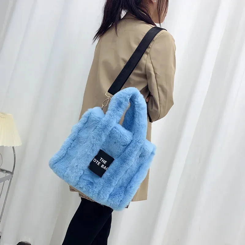 2024 Fluffy Faux Fur Tote Bag – Soft, Stylish, and Party-Ready!