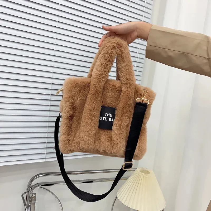 2024 Fluffy Faux Fur Tote Bag – Soft, Stylish, and Party-Ready!