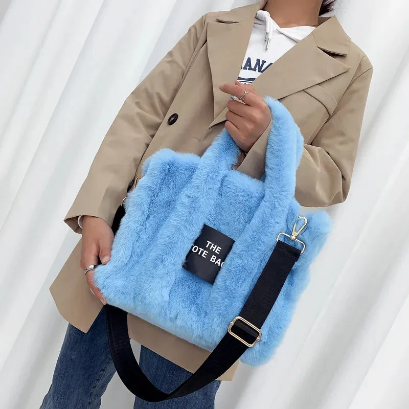 2024 Fluffy Faux Fur Tote Bag – Soft, Stylish, and Party-Ready!