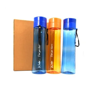 2716 Unbreakable, Leakproof, Durable, BPA Free, Non-Toxic Plastic Water Bottles, 1 Litre (Pack of 3, Assorted Color)