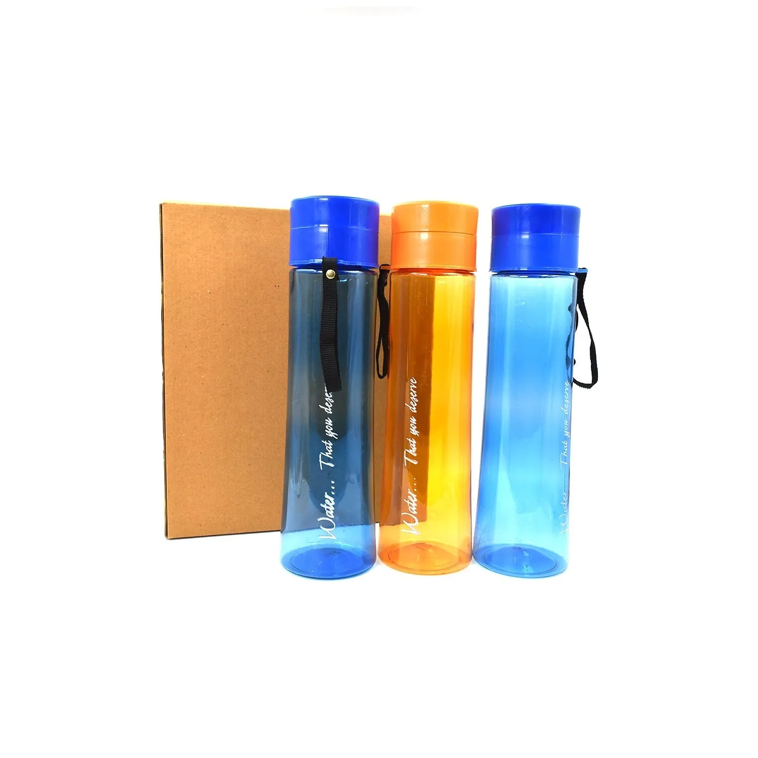 2716 Unbreakable, Leakproof, Durable, BPA Free, Non-Toxic Plastic Water Bottles, 1 Litre (Pack of 3, Assorted Color)