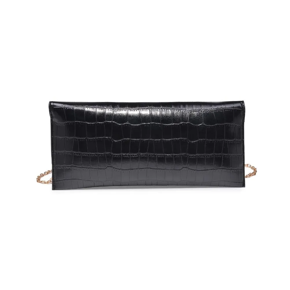 Adelle Black Vegan Leather Clutch