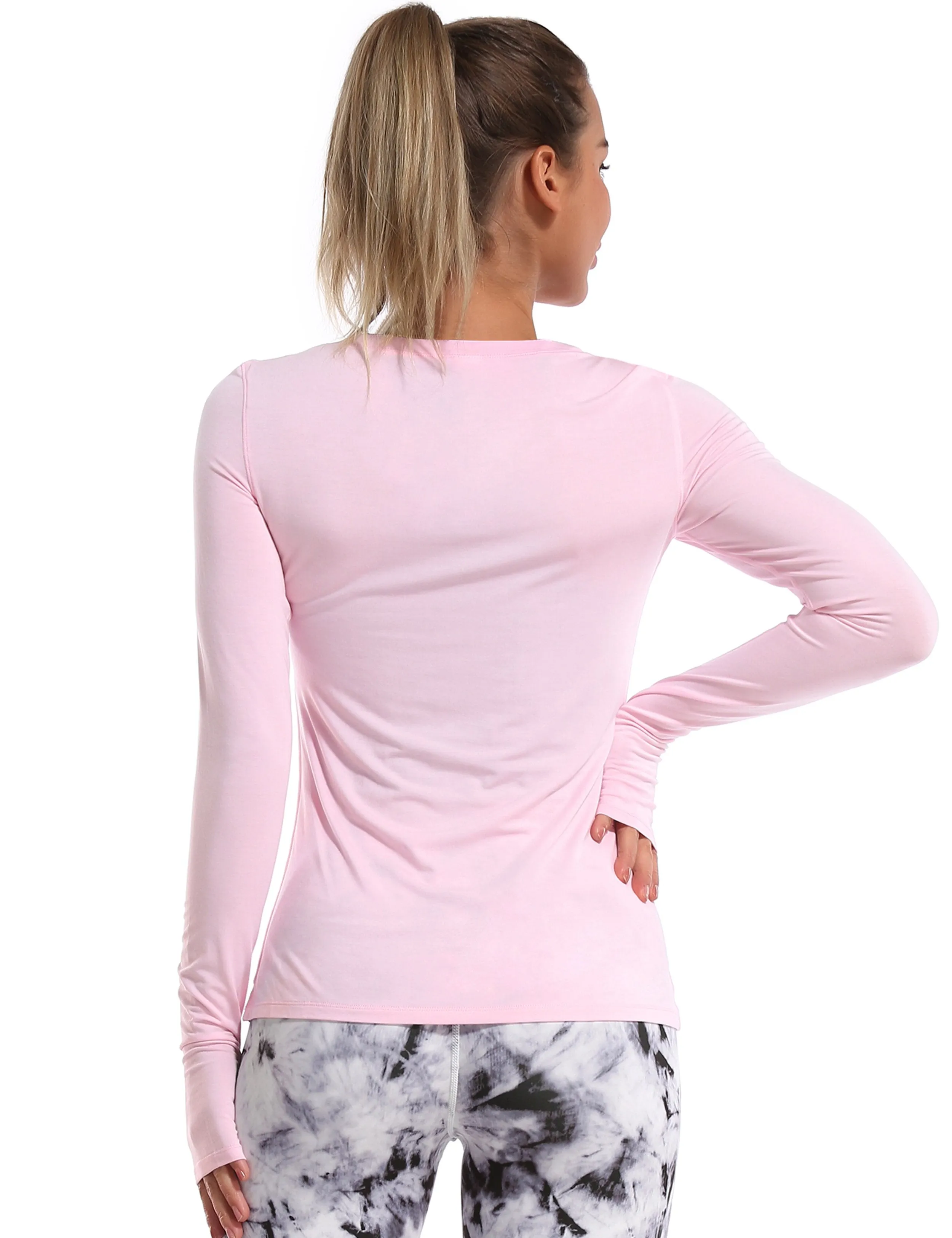 Athlete Long Sleeve Tops lightpink ins_Gym