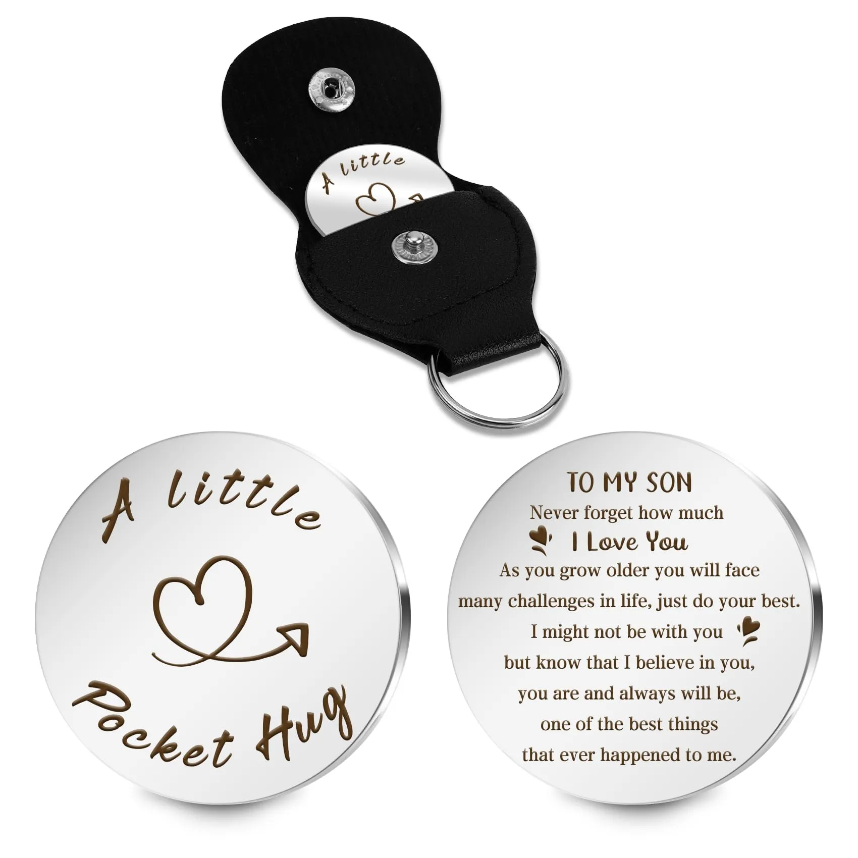 Back to school gifts for Son Gifts from Mom Gift for Him Boys Pocket Hug Token Men Inspirational Quote for Back to School Gifts for Students Back to School Stuff First Day of School for Boys