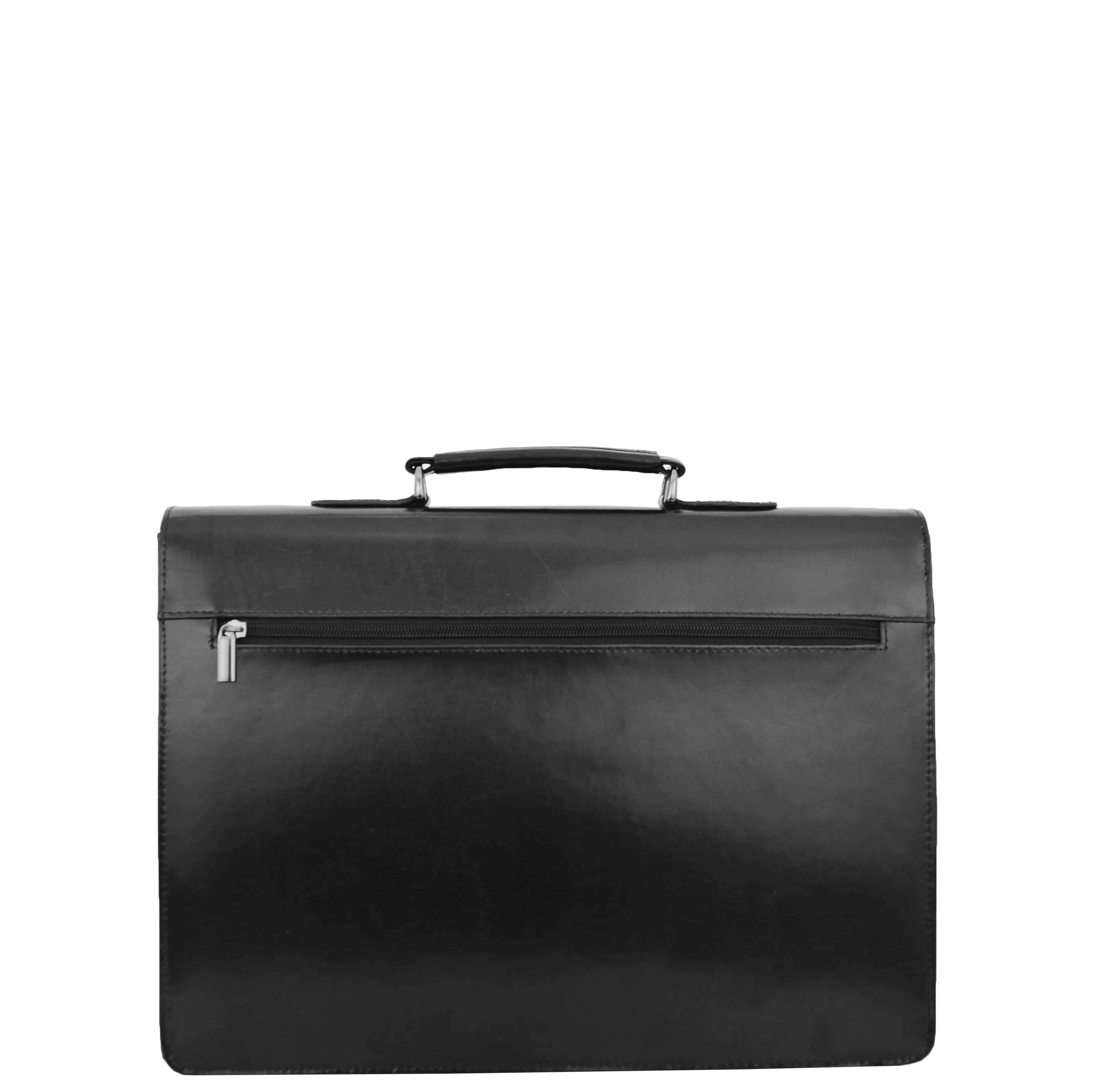 Black Leather Briefcase For Mens Laptop Business Organiser Shoulder Bag Alvin