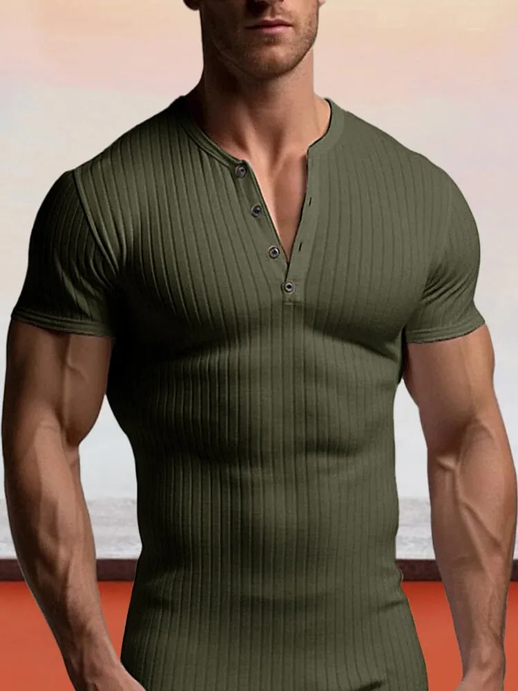 Breathable Stretchy Henley Shirt