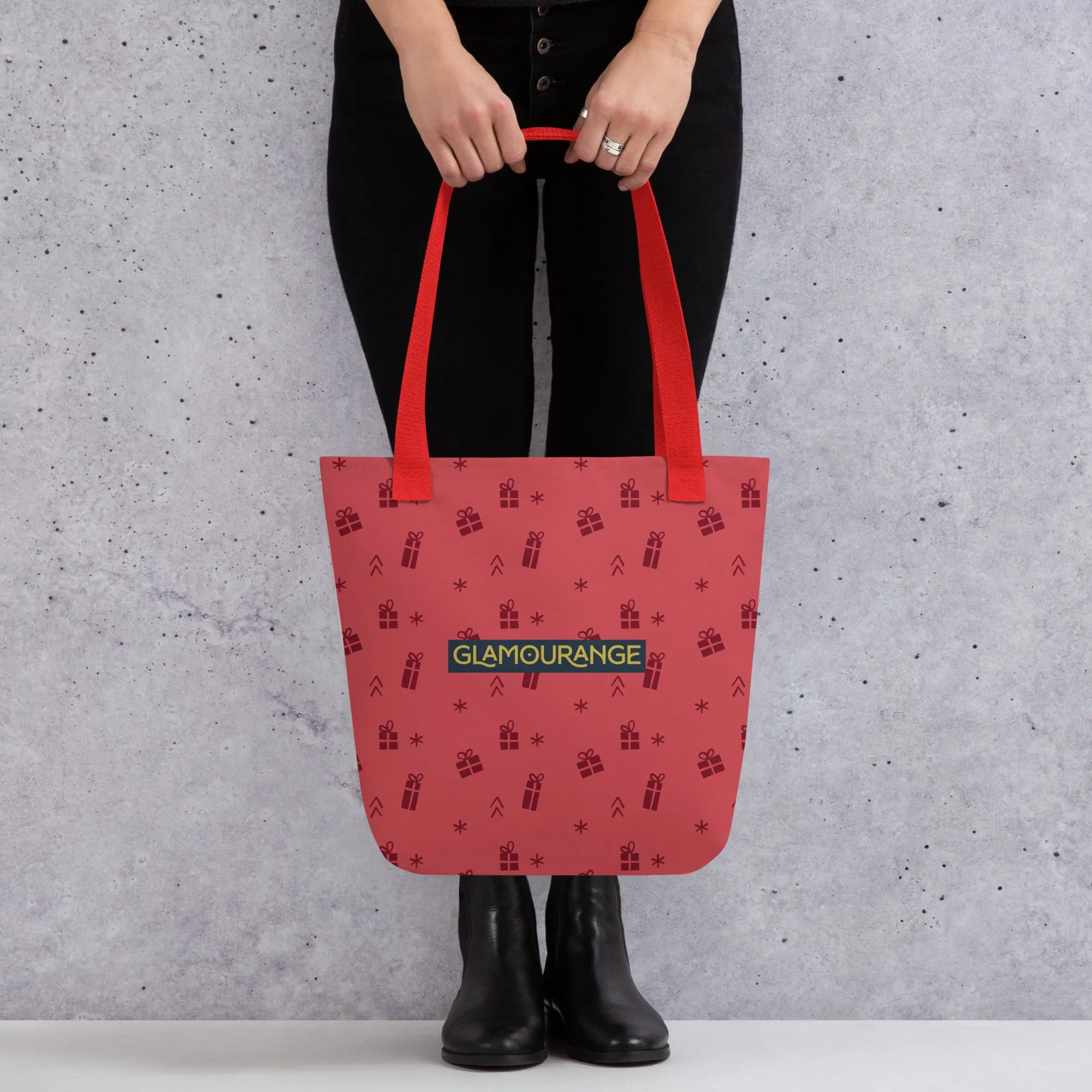 Christmas Tote Bag - Christmas Present Pattern (Glamourange Festive Pattern Christmas Tote Bags)