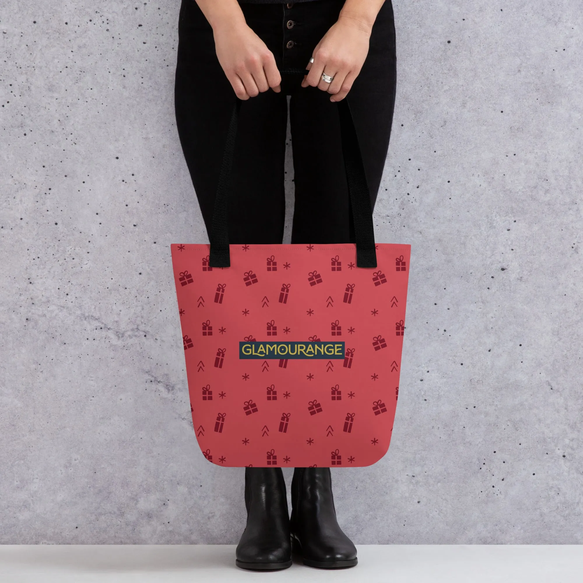 Christmas Tote Bag - Christmas Present Pattern (Glamourange Festive Pattern Christmas Tote Bags)