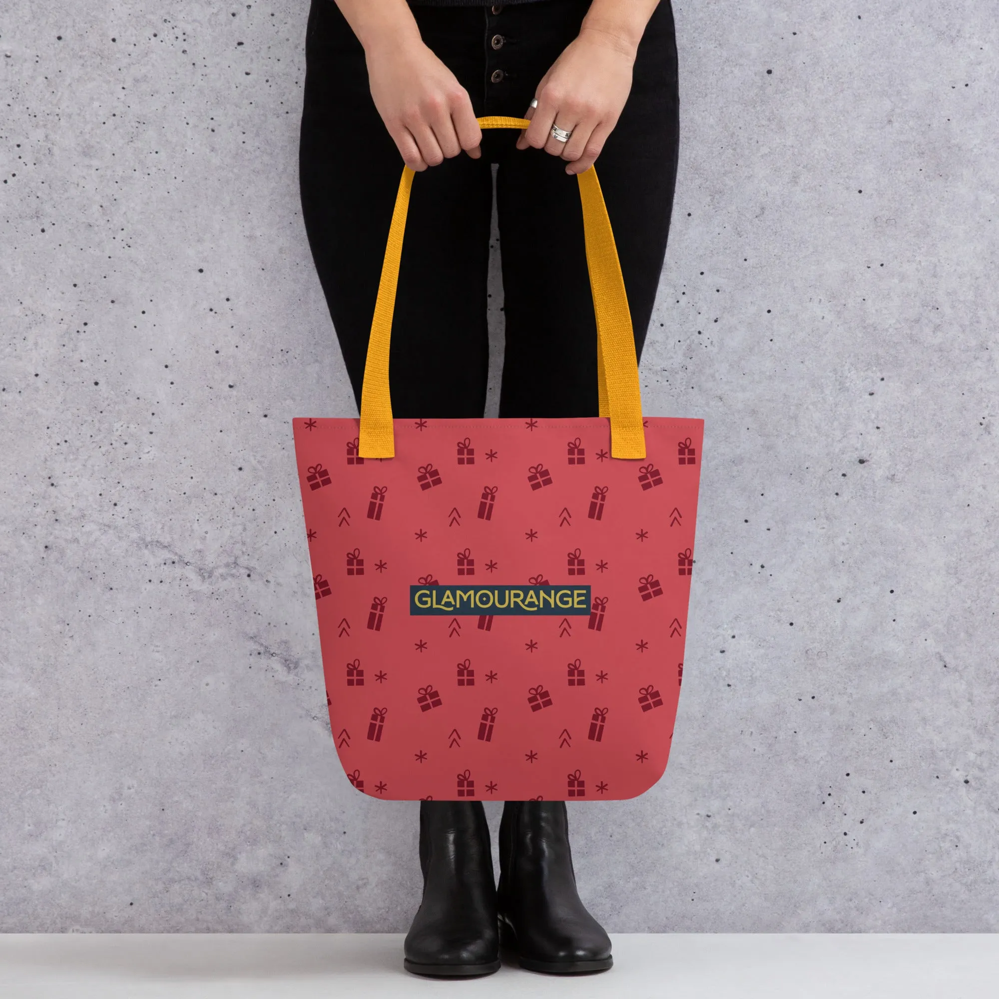 Christmas Tote Bag - Christmas Present Pattern (Glamourange Festive Pattern Christmas Tote Bags)