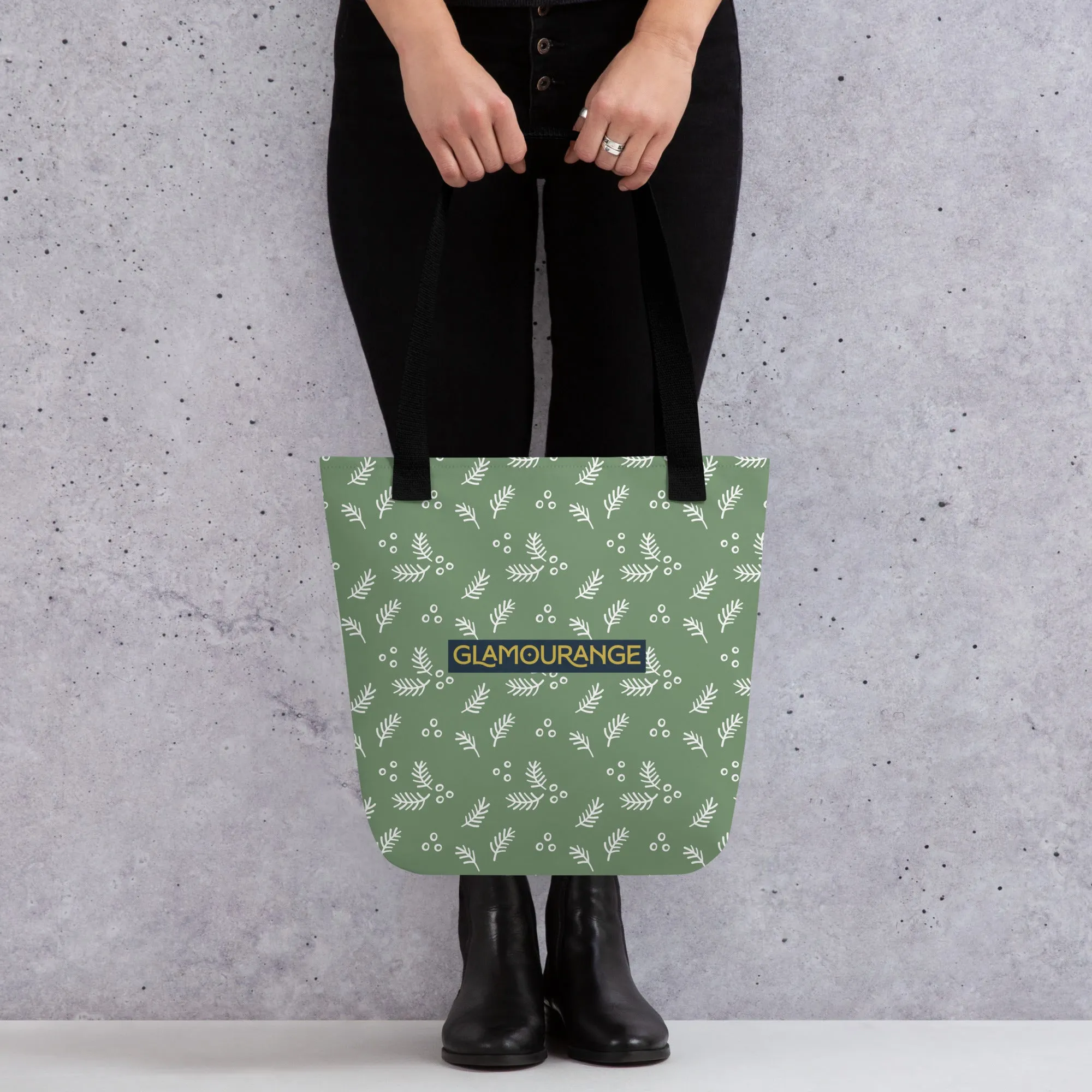 Christmas Tote Bag - Fir Branch (Glamourange Festive Pattern Christmas Tote Bags)