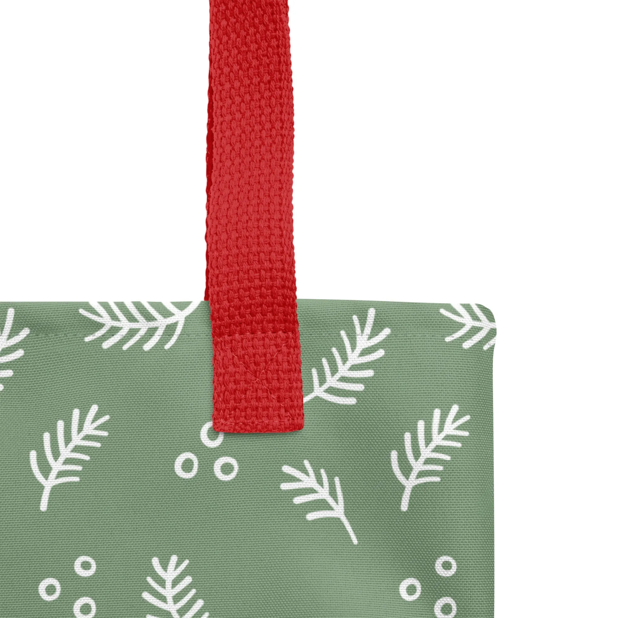 Christmas Tote Bag - Fir Branch (Glamourange Festive Pattern Christmas Tote Bags)