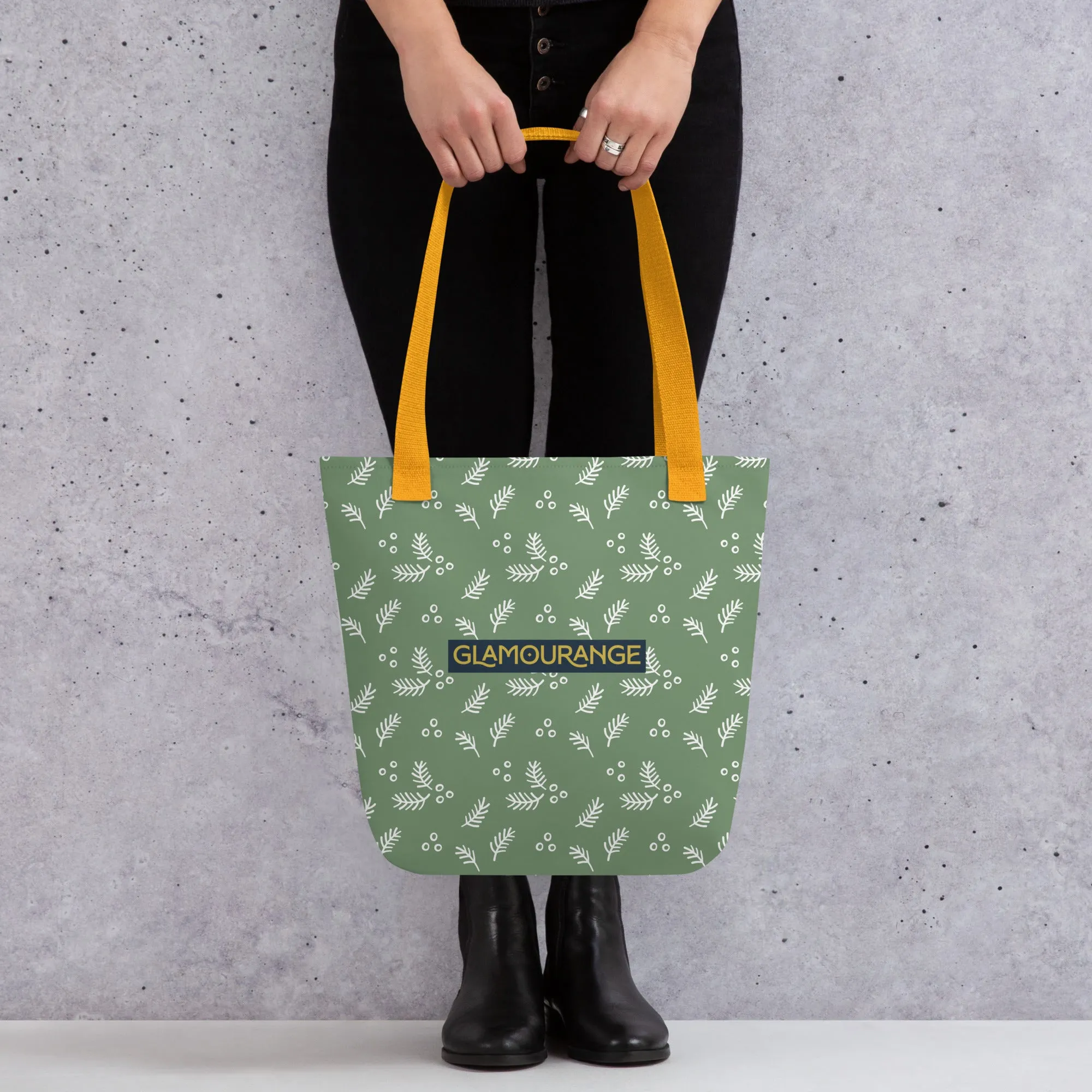 Christmas Tote Bag - Fir Branch (Glamourange Festive Pattern Christmas Tote Bags)