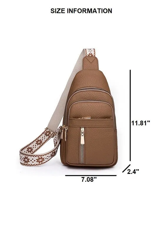 Daytime Playtime Zippered Sling Bag Camel