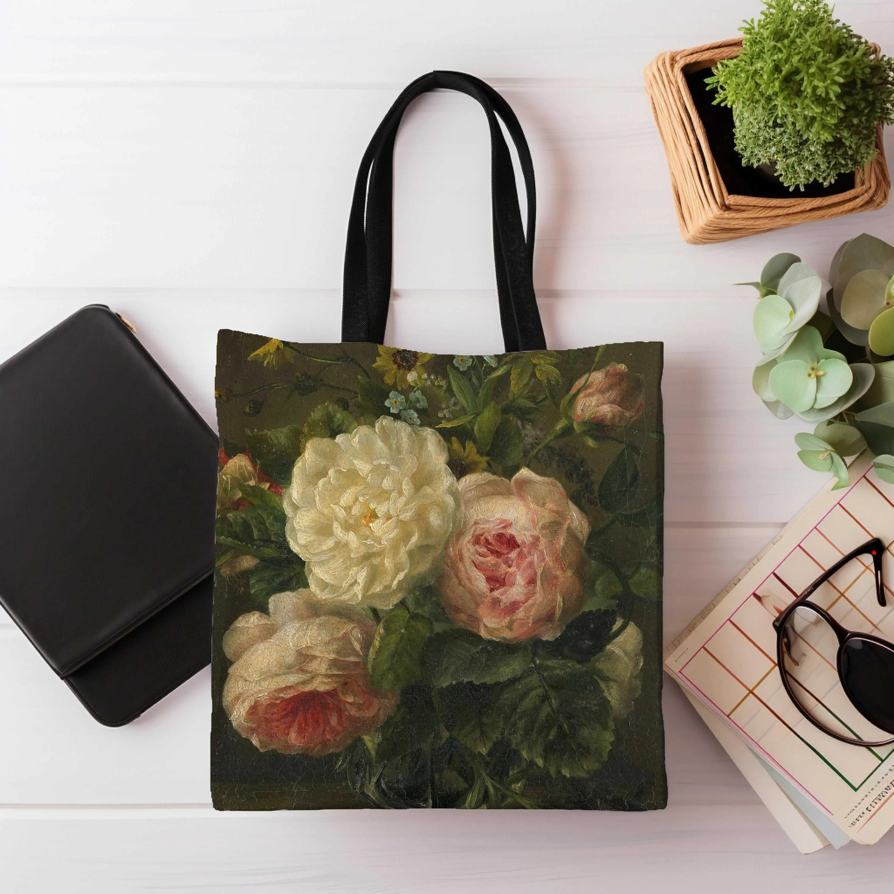 Eco-Friendly Canvas Tote Bag with Artistic Design