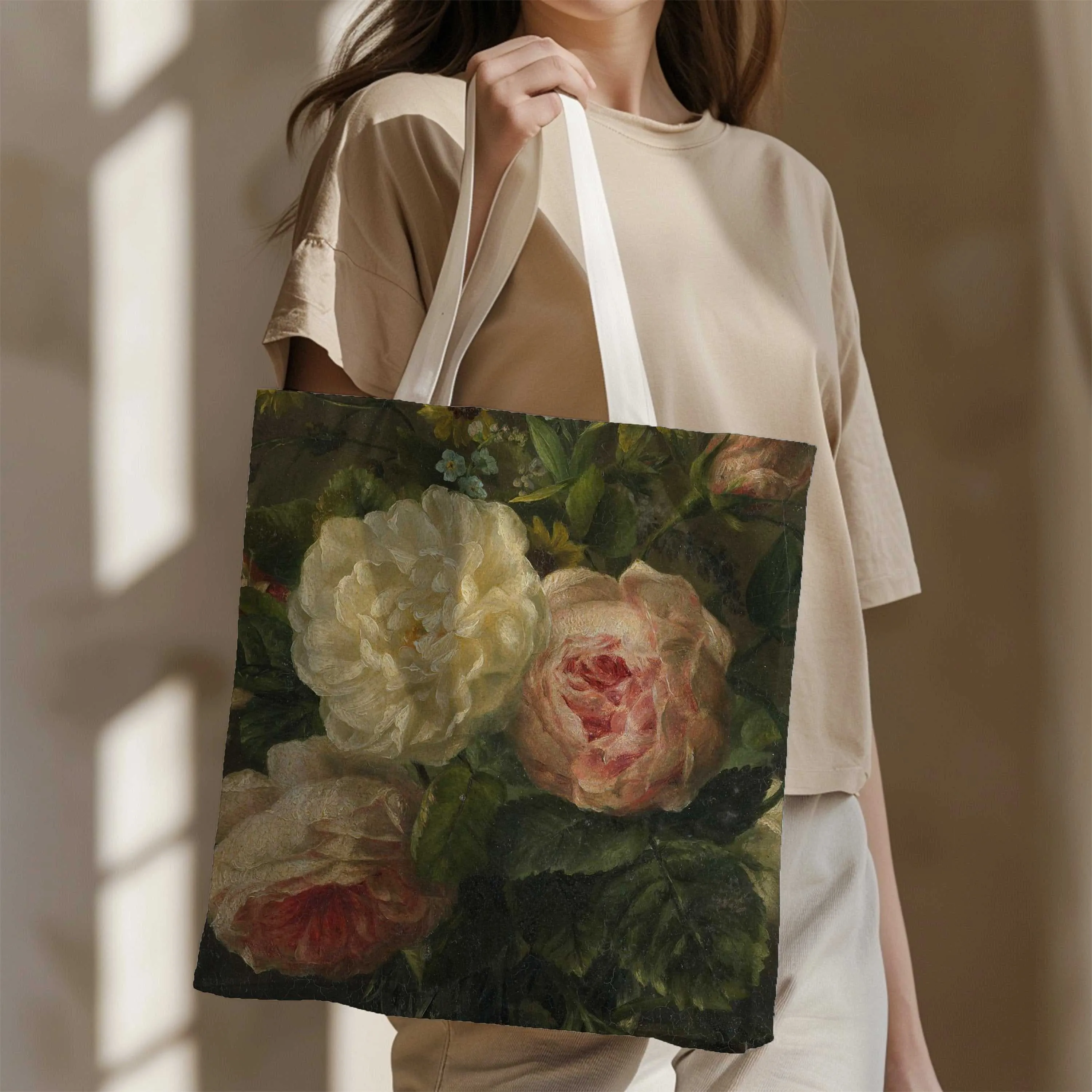 Eco-Friendly Canvas Tote Bag with Artistic Design