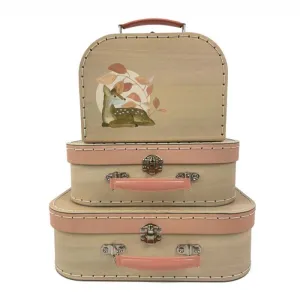 EGMONT - SET OF 3 FAWN SUITCASES