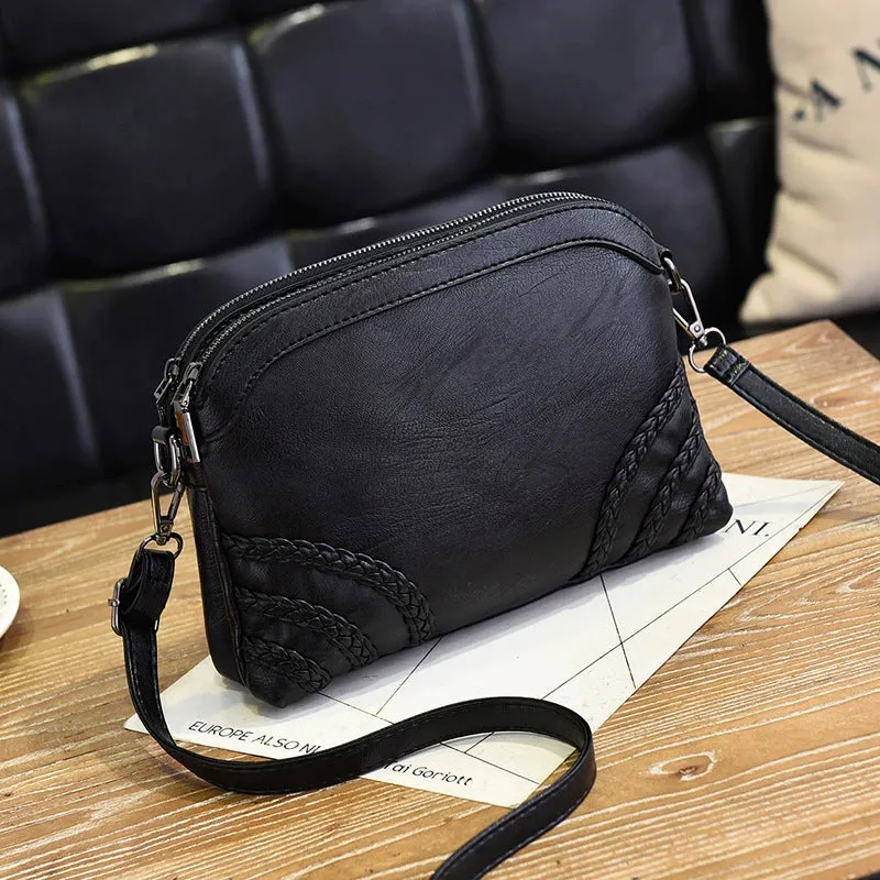 Elegant Middle-Aged Shoulder Soft Leather Crossbody Women Bag