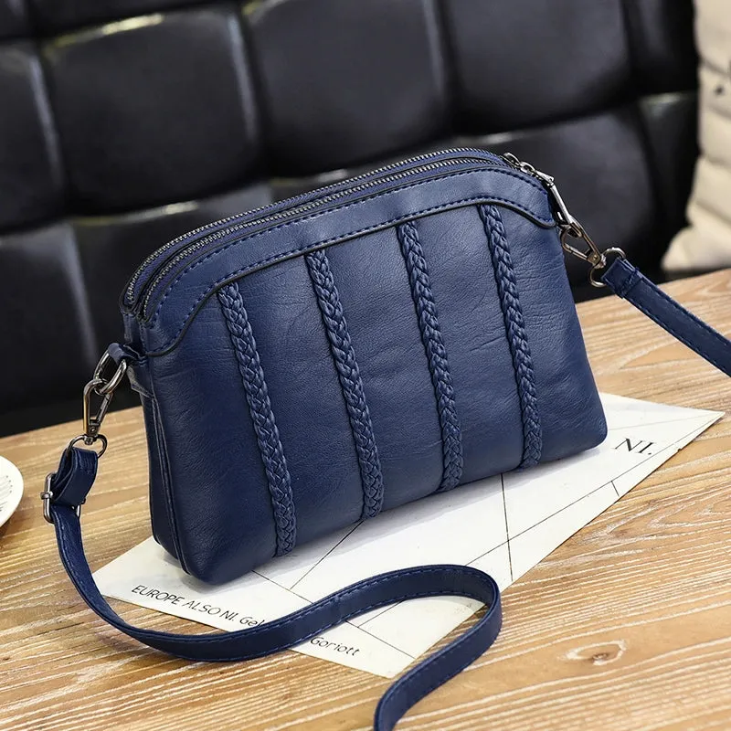 Elegant Middle-Aged Shoulder Soft Leather Crossbody Women Bag