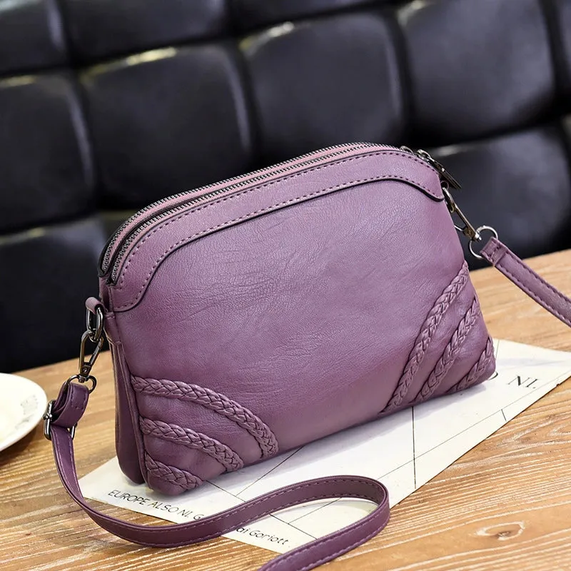 Elegant Middle-Aged Shoulder Soft Leather Crossbody Women Bag