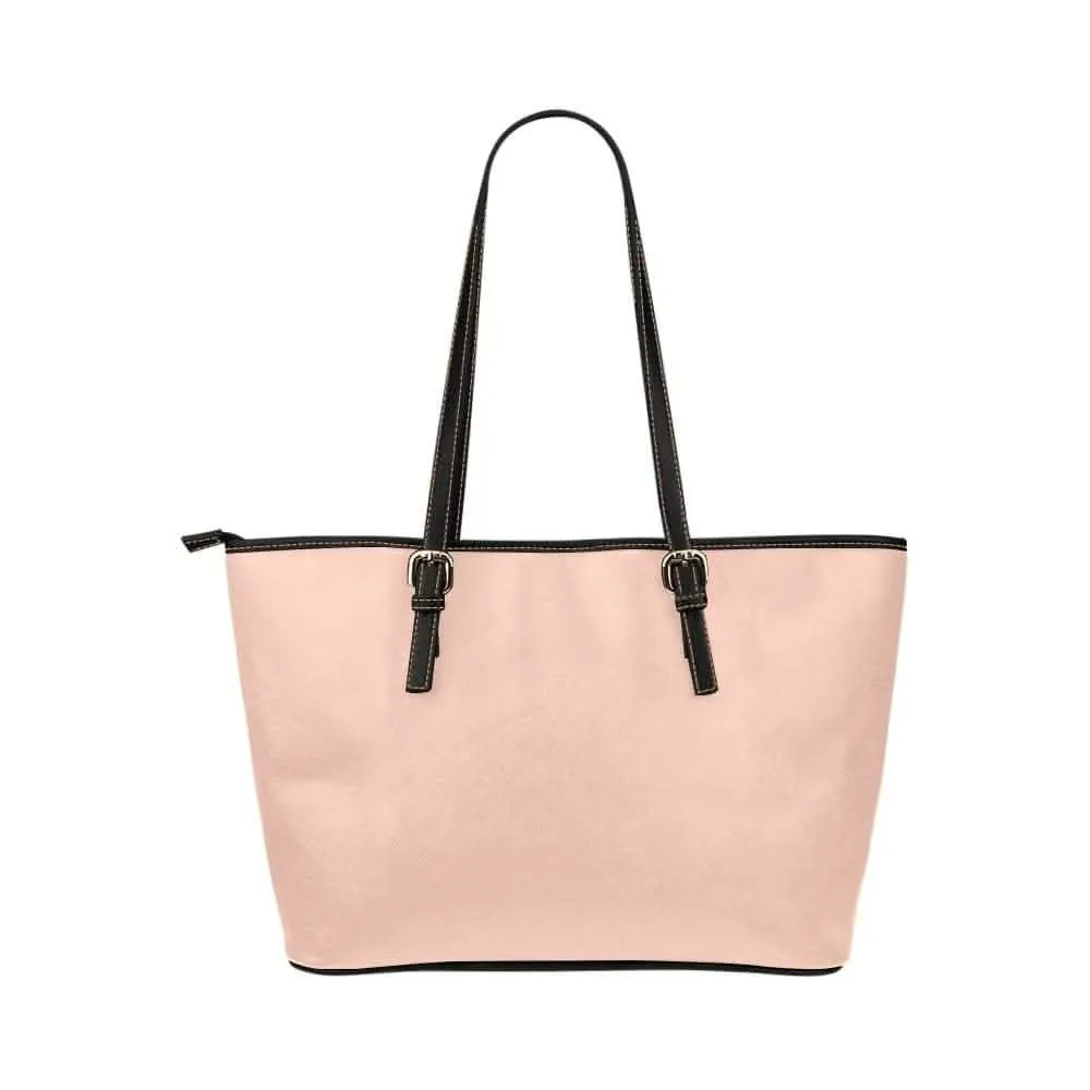 Elegant Peach Pink Leather Tote Bag - Stylish and Practical Shoulder Handbag