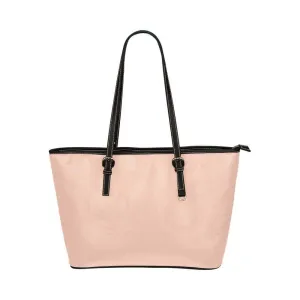 Elegant Peach Pink Leather Tote Bag - Stylish and Practical Shoulder Handbag