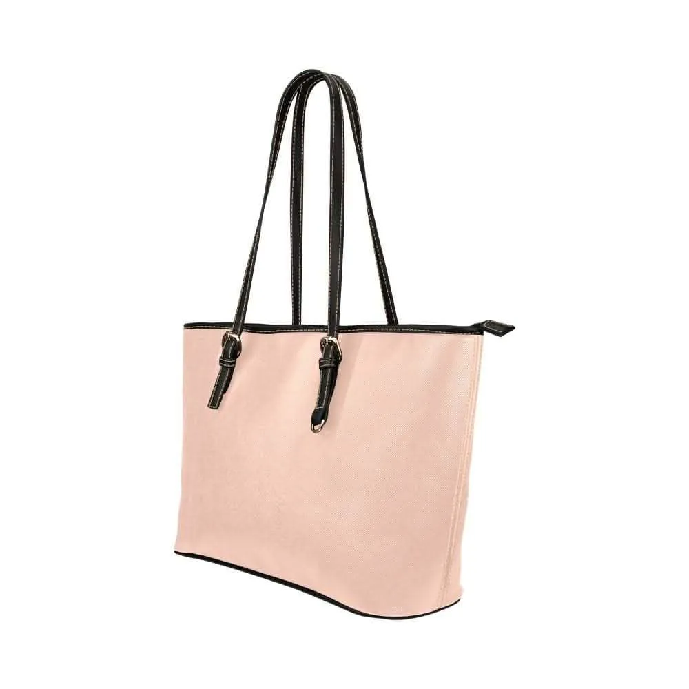 Elegant Peach Pink Leather Tote Bag - Stylish and Practical Shoulder Handbag