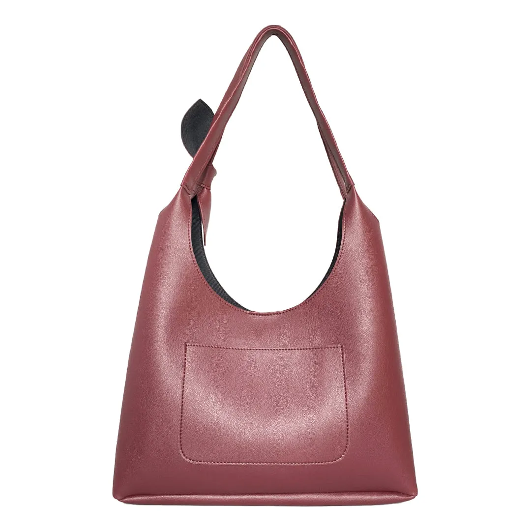 Elegant Shoulder Hobo Maroon Bag For Women & Girls