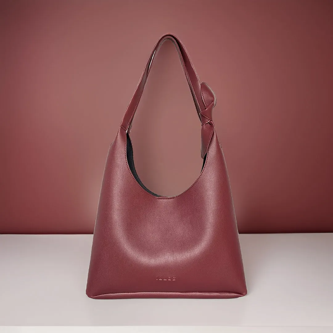 Elegant Shoulder Hobo Maroon Bag For Women & Girls