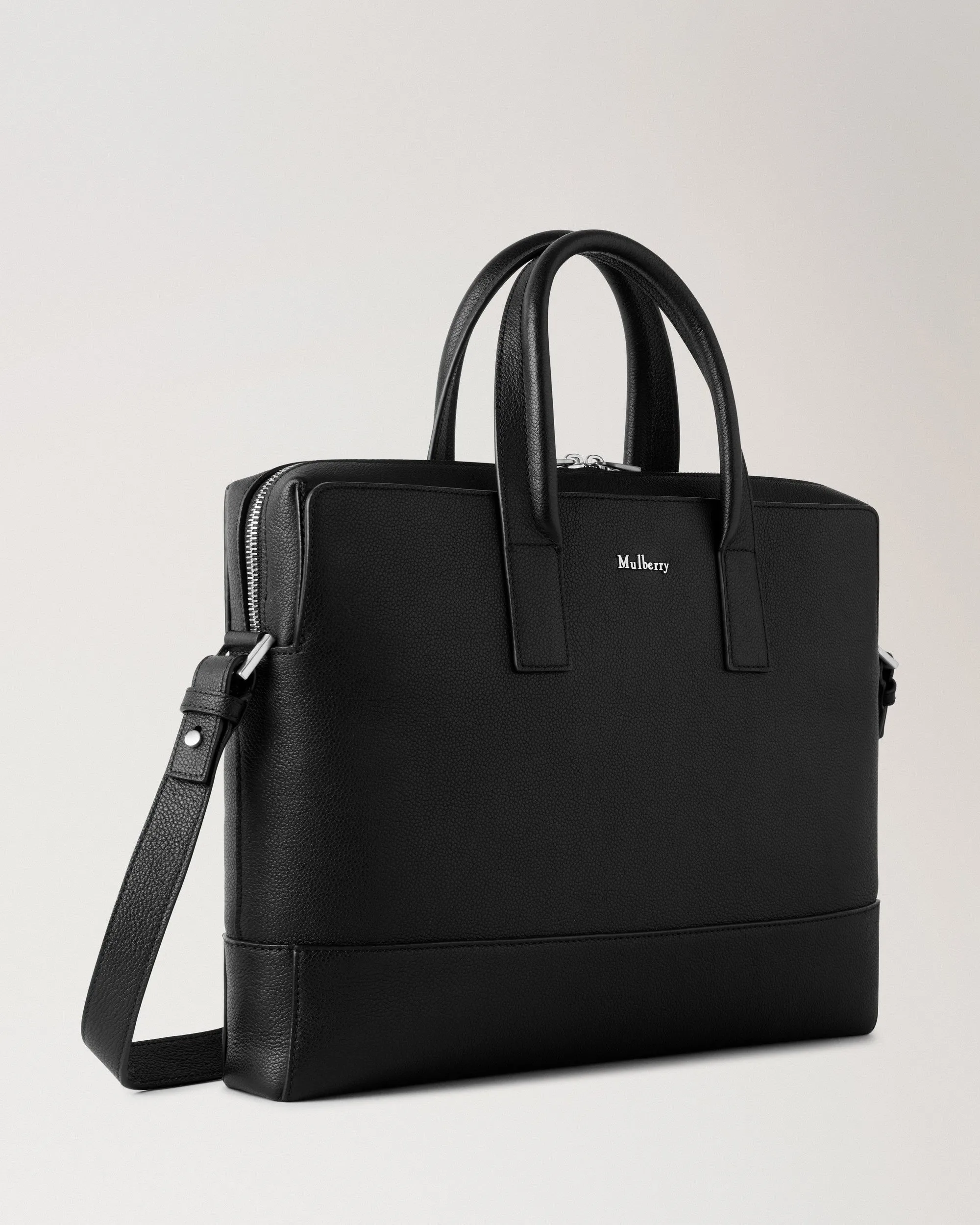 Farringdon Briefcase Black Small Pebble Grain