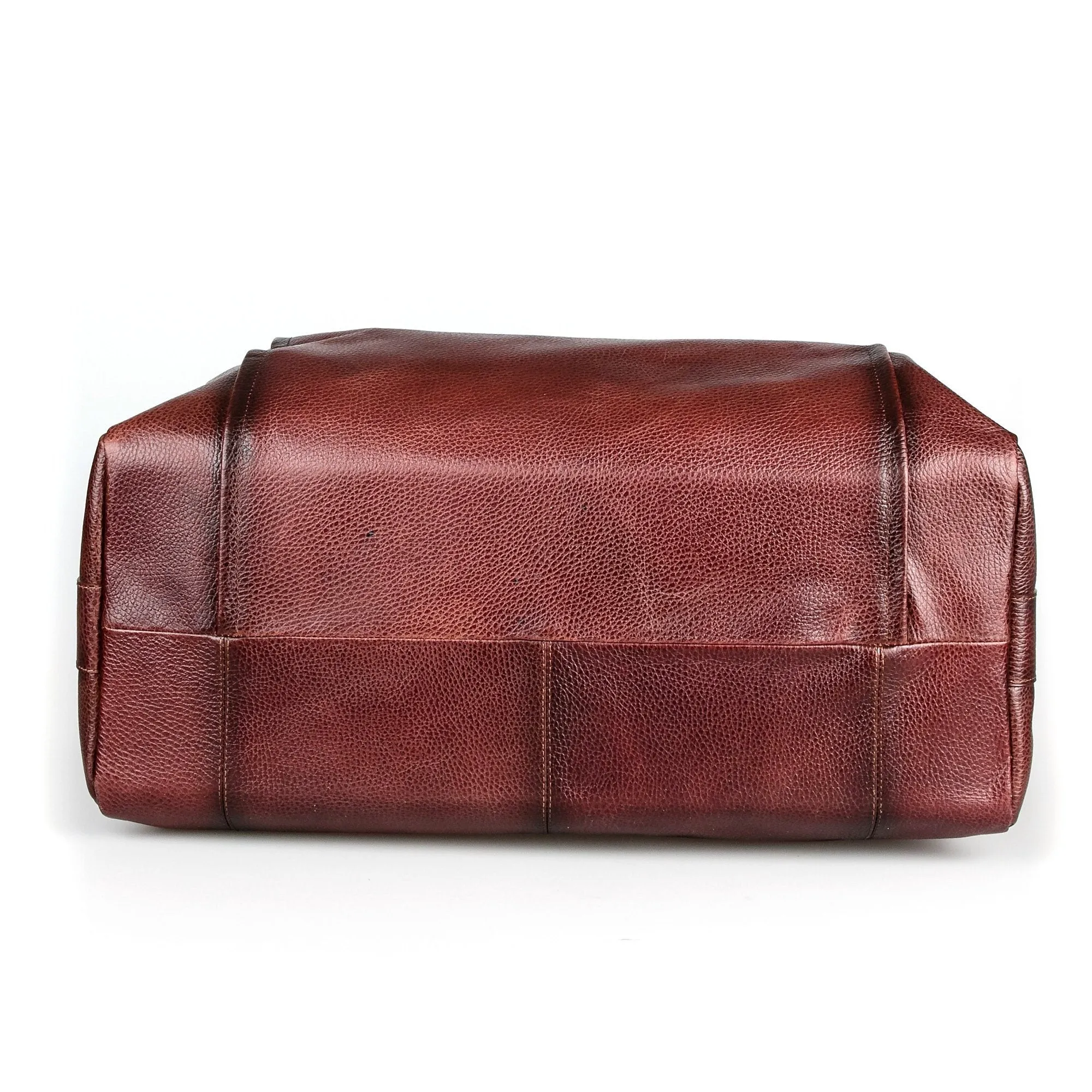 Fendrihan Pebbled Leather Travel Bag, Brandy