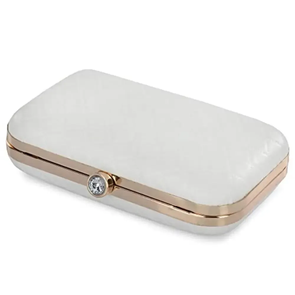 For The Beautiful You Round White Jewel Women's Clutch