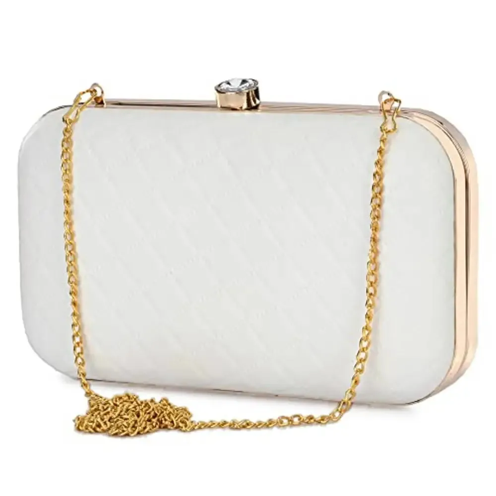 For The Beautiful You Round White Jewel Women's Clutch