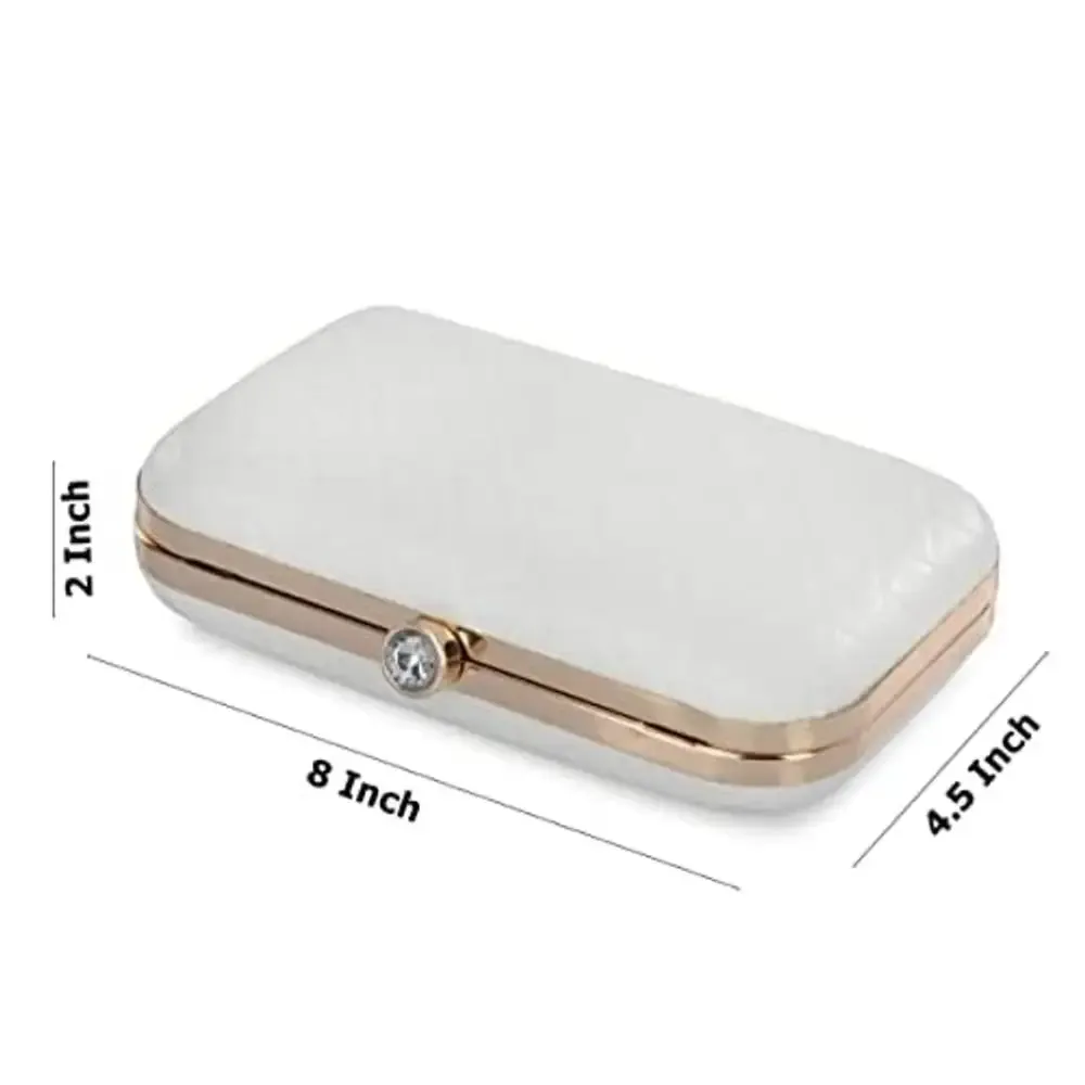 For The Beautiful You Round White Jewel Women's Clutch