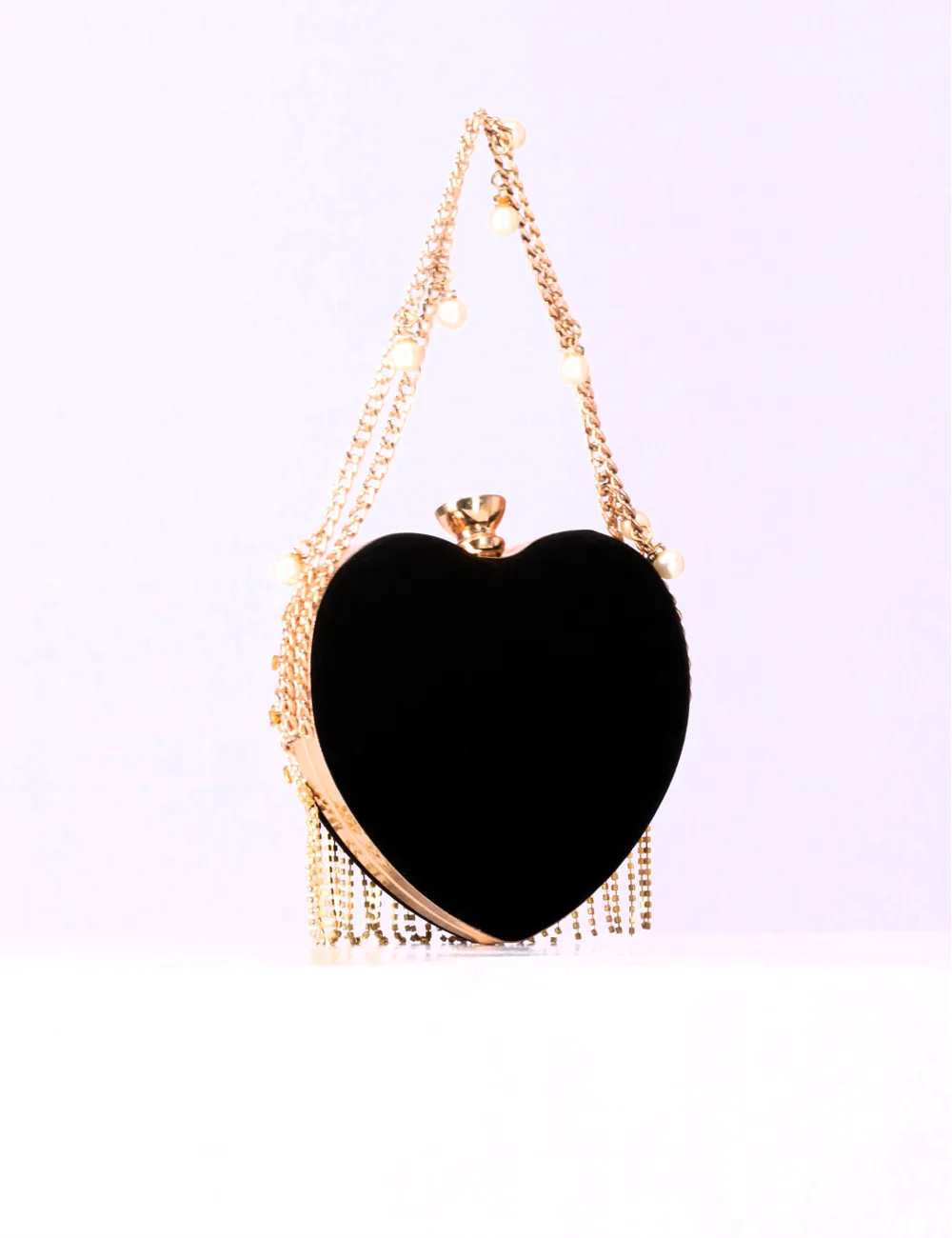 Golden | Stylish Heart Desgine Clutuch for Bridal