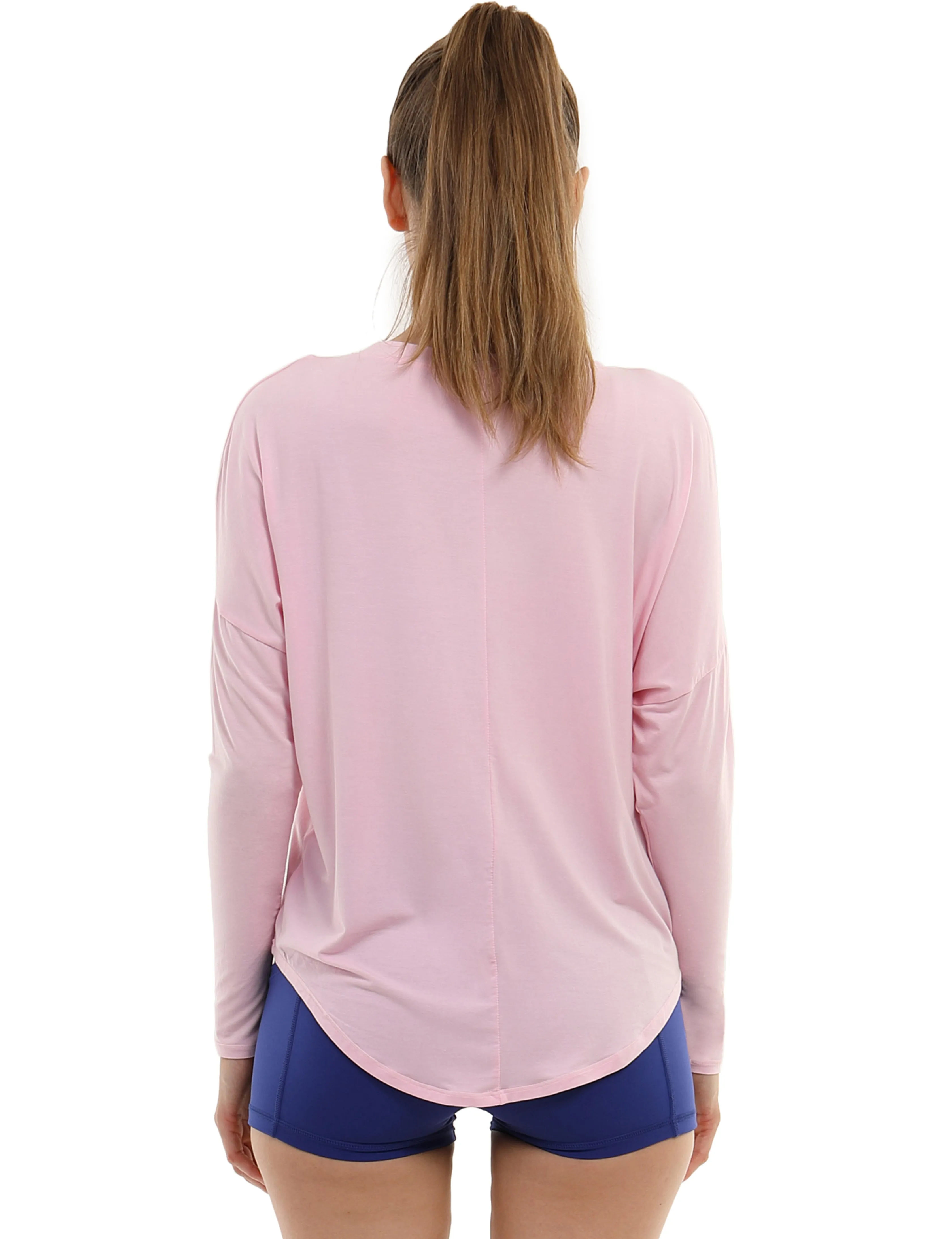 Gym Batwing Tunic Tops lightpink_Gym