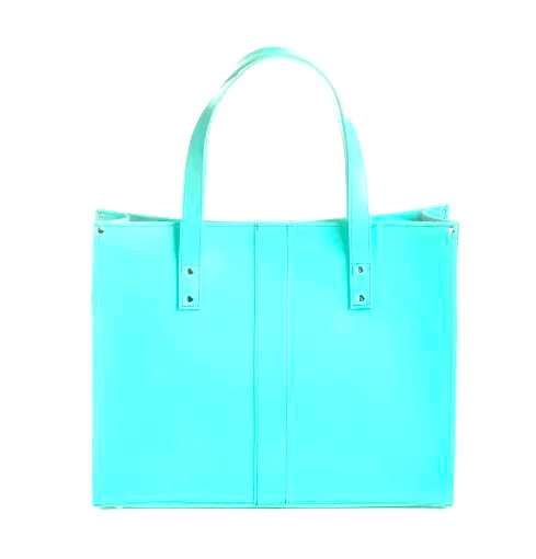 Handmade Leather Shopper - Limpet - Shell Blue