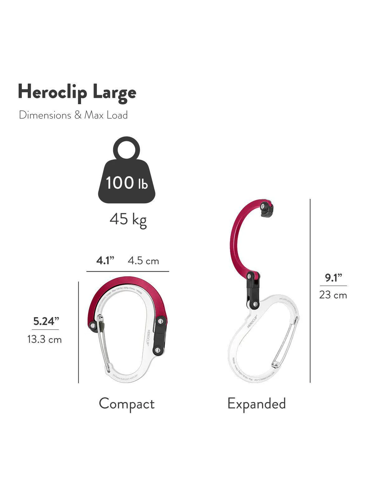 Heroclip Carabiner Large Hot Rod Red